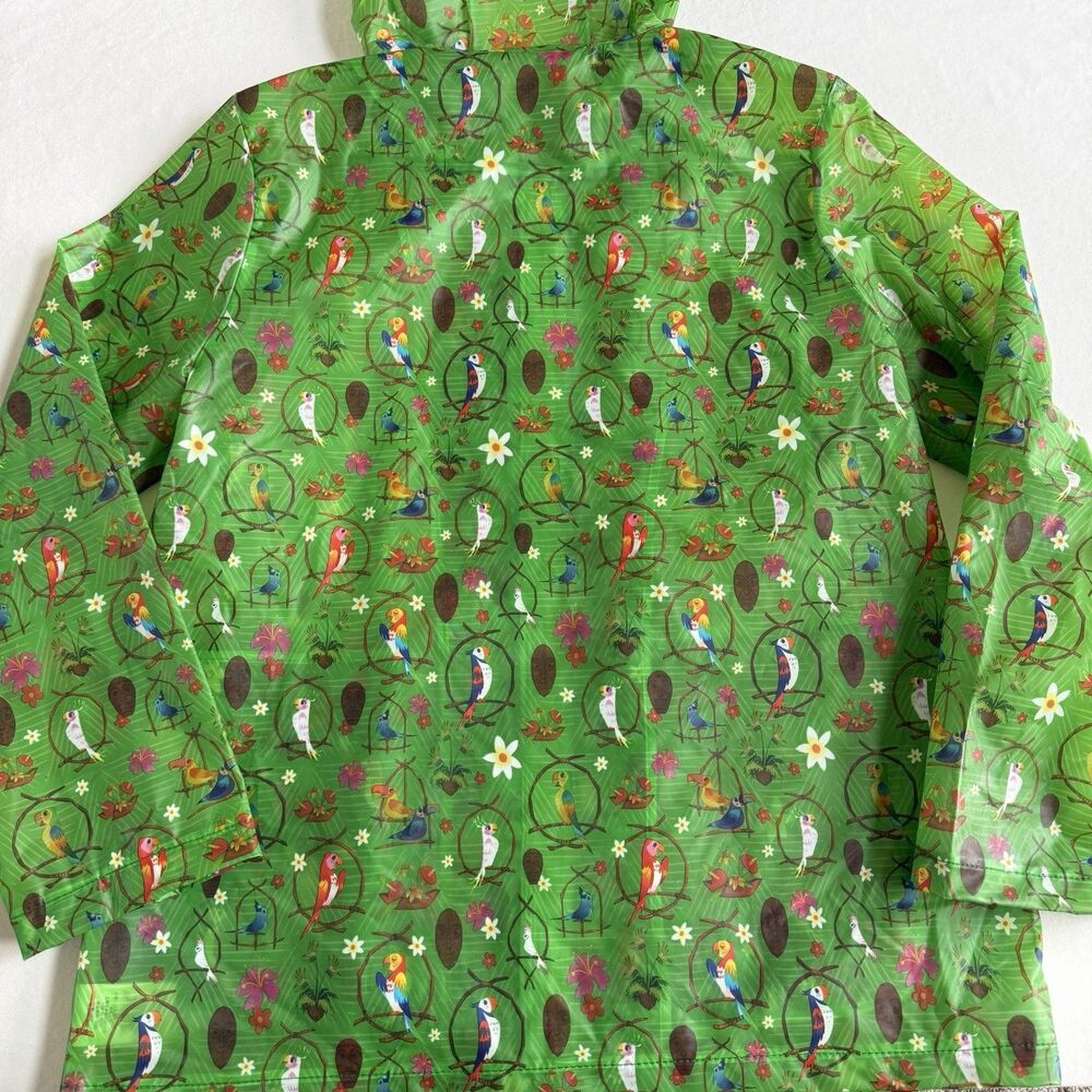 Disney Parks Enchanted Tiki Room Bird Hooded Rain Coat Jacket Women's LARGE - Picture 10 of 10